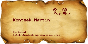 Kontsek Martin névjegykártya