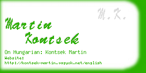 martin kontsek business card